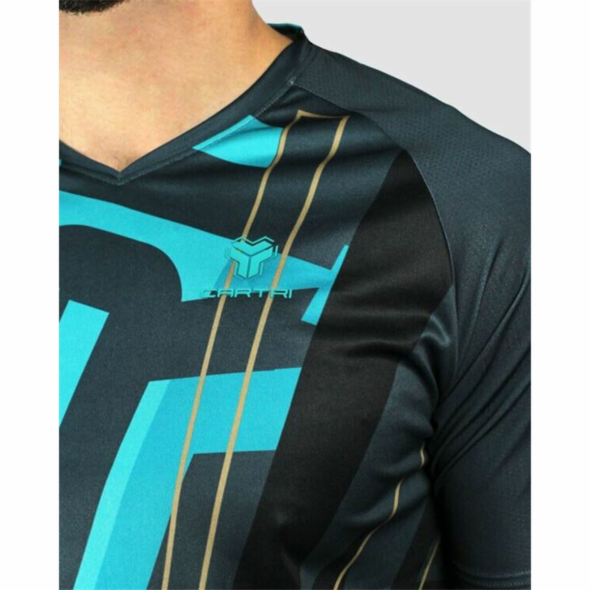 Футболка с коротким рукавом мужская Cartri Asuan Аквамарин Чёрный-2