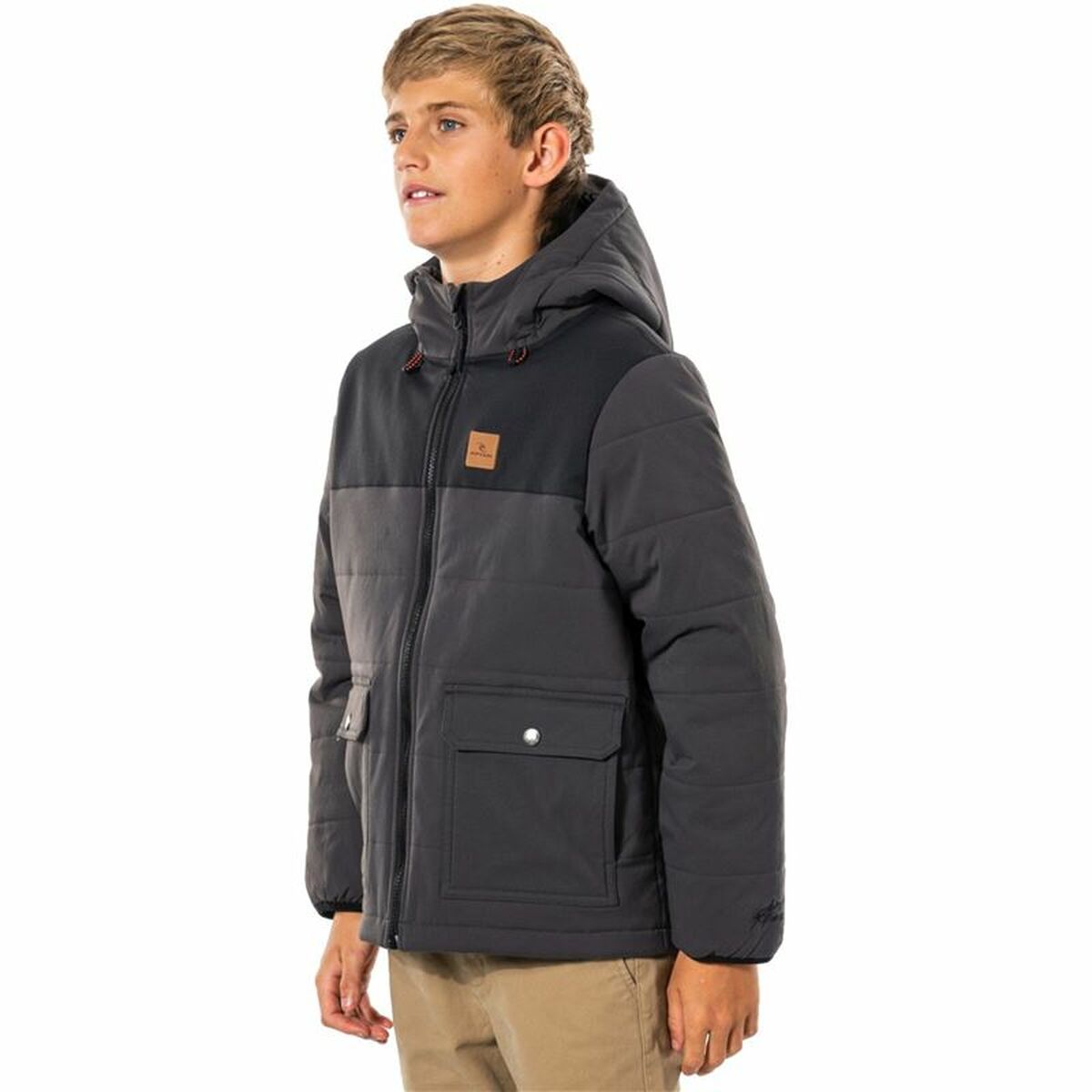 Rip Curl Ridge Children's Sports Jacket Grey Black-3