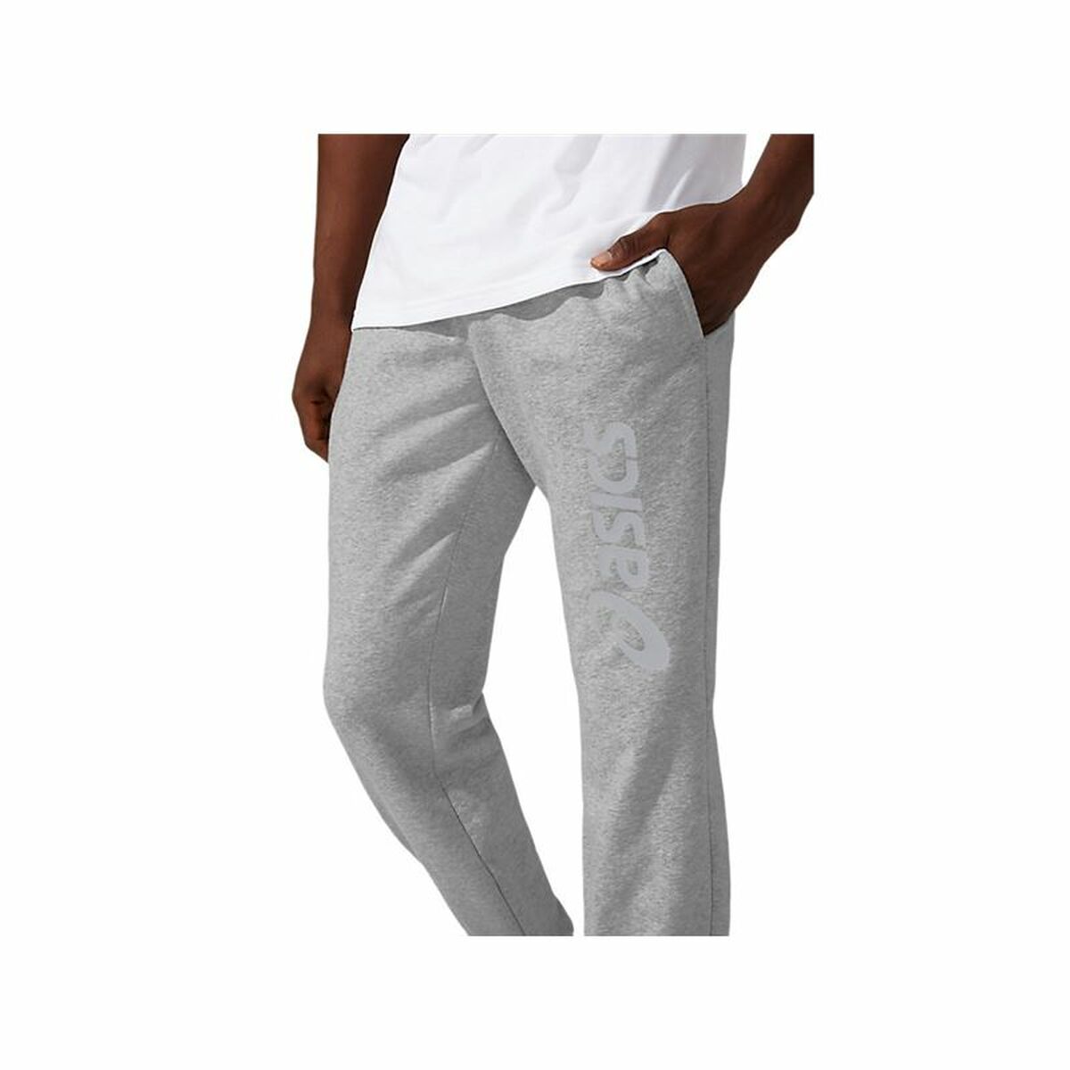 Asics Big Logo Grey Men's Long Sweatpants-4