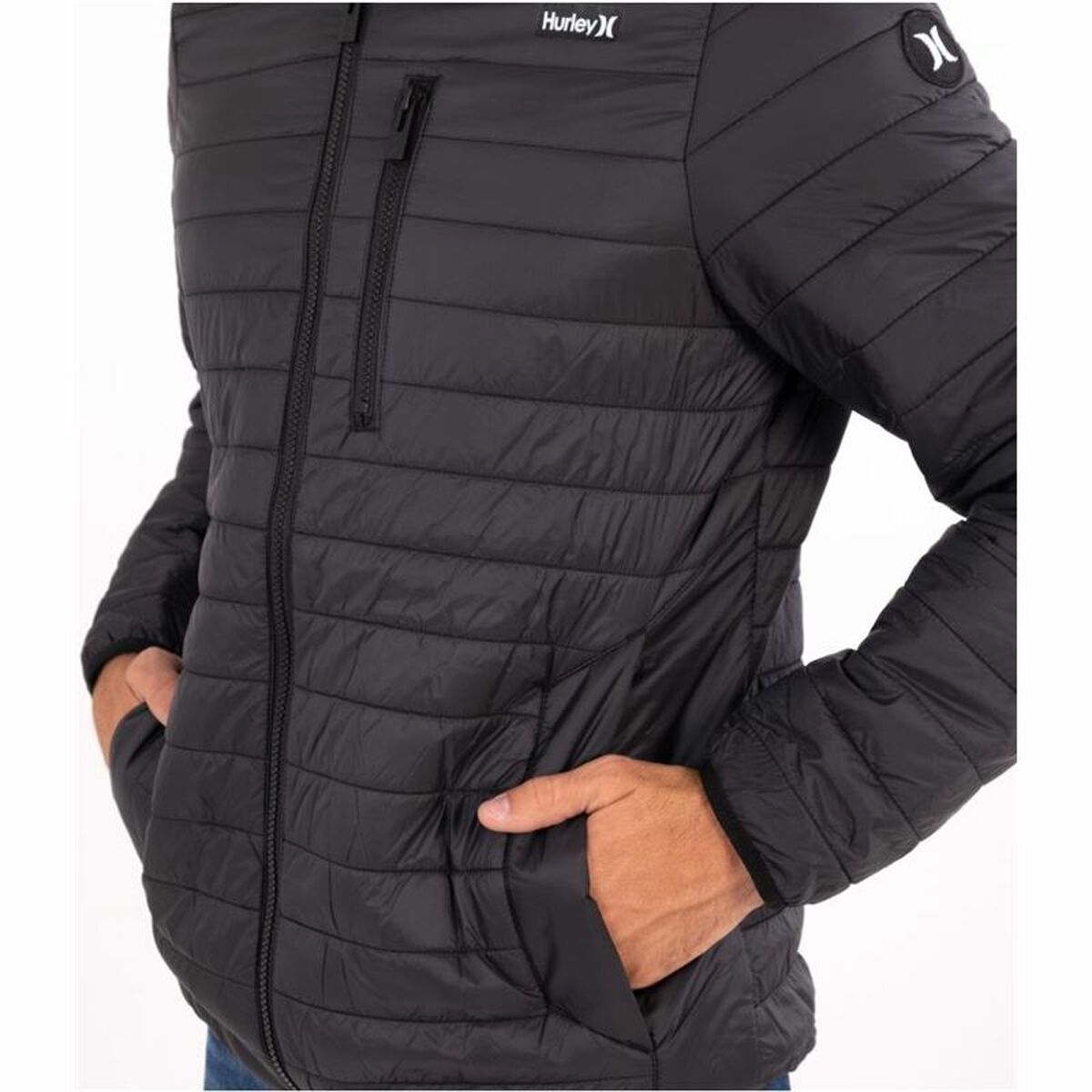 Men's Sports Jacket Hurley Balsam Quilted Packable Black-3