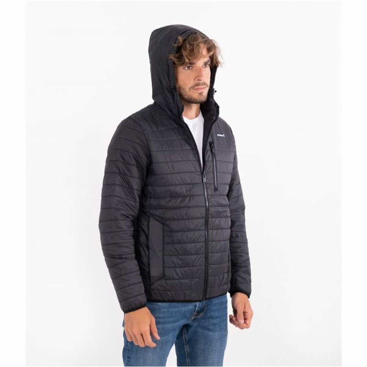 Men's Sports Jacket Hurley Balsam Quilted Packable Black-4