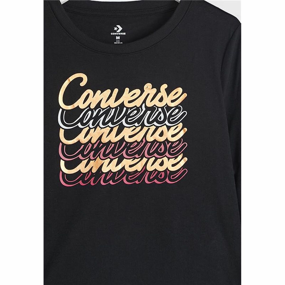 Converse Shine Graphic Boxy Hoodie for Girls Black-3
