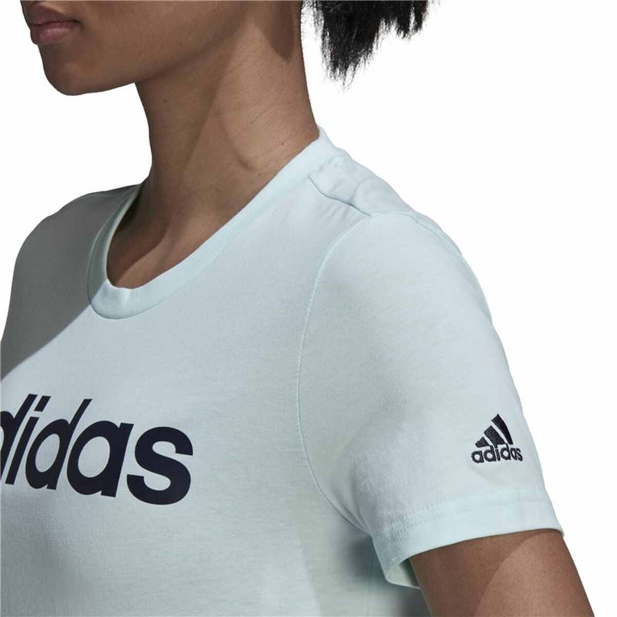 Футболка с коротким рукавом женская Adidas Loungewear Essentials Slim Logo Мята-3