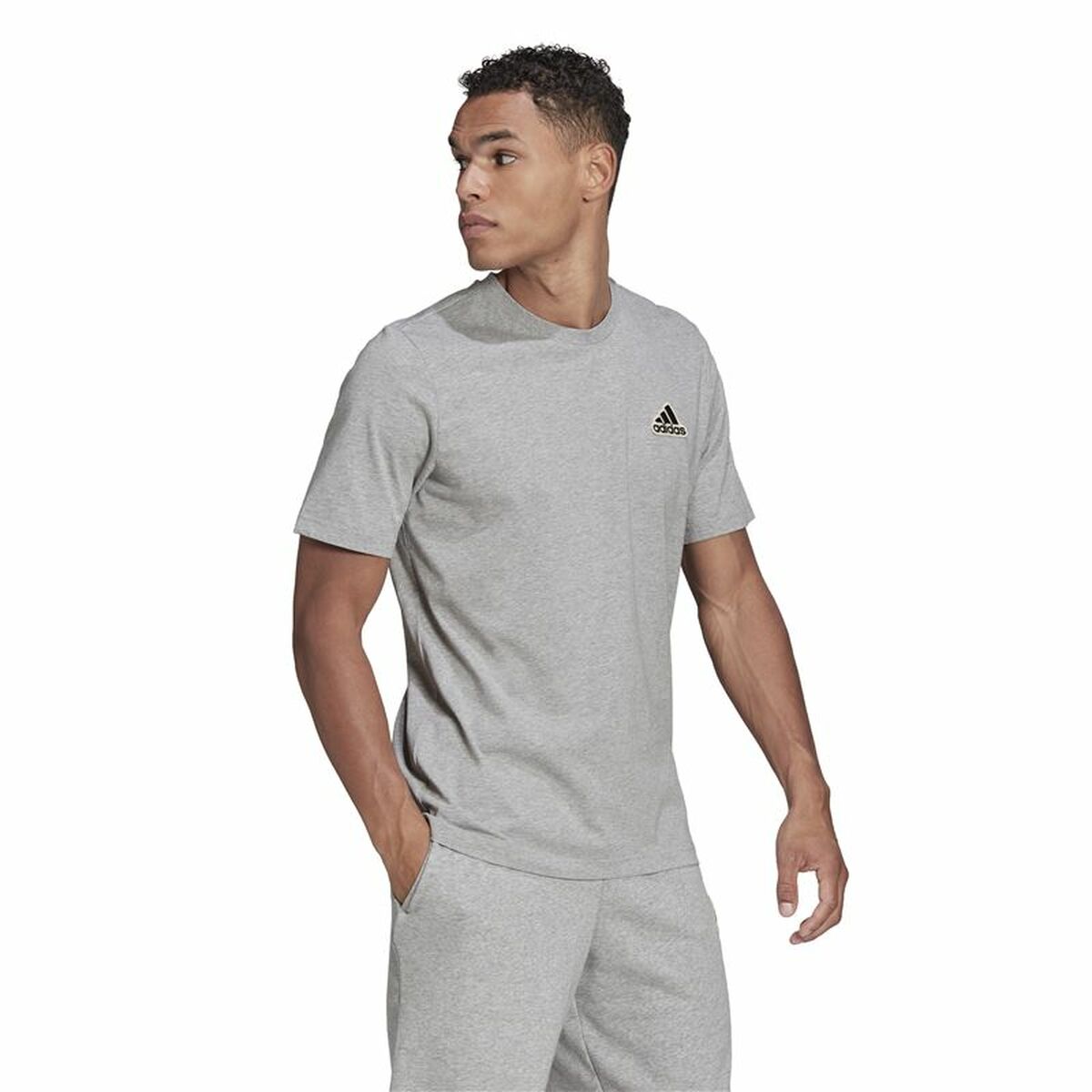 Футболка с коротким рукавом мужская Adidas Essentials Feelcomfy Серый-4