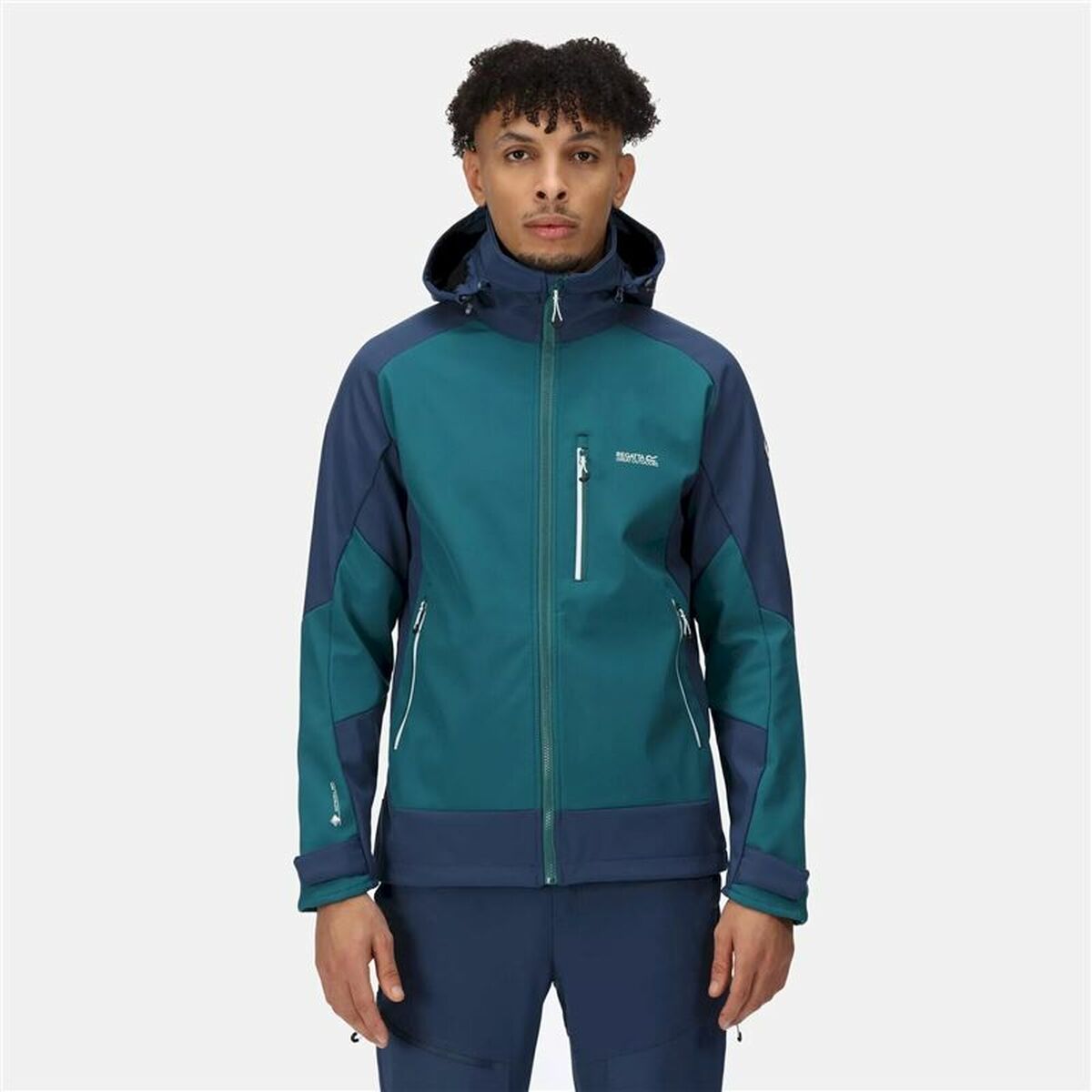Regatta Hewitts VII Men's Sports Jacket Blue Green Hood-4