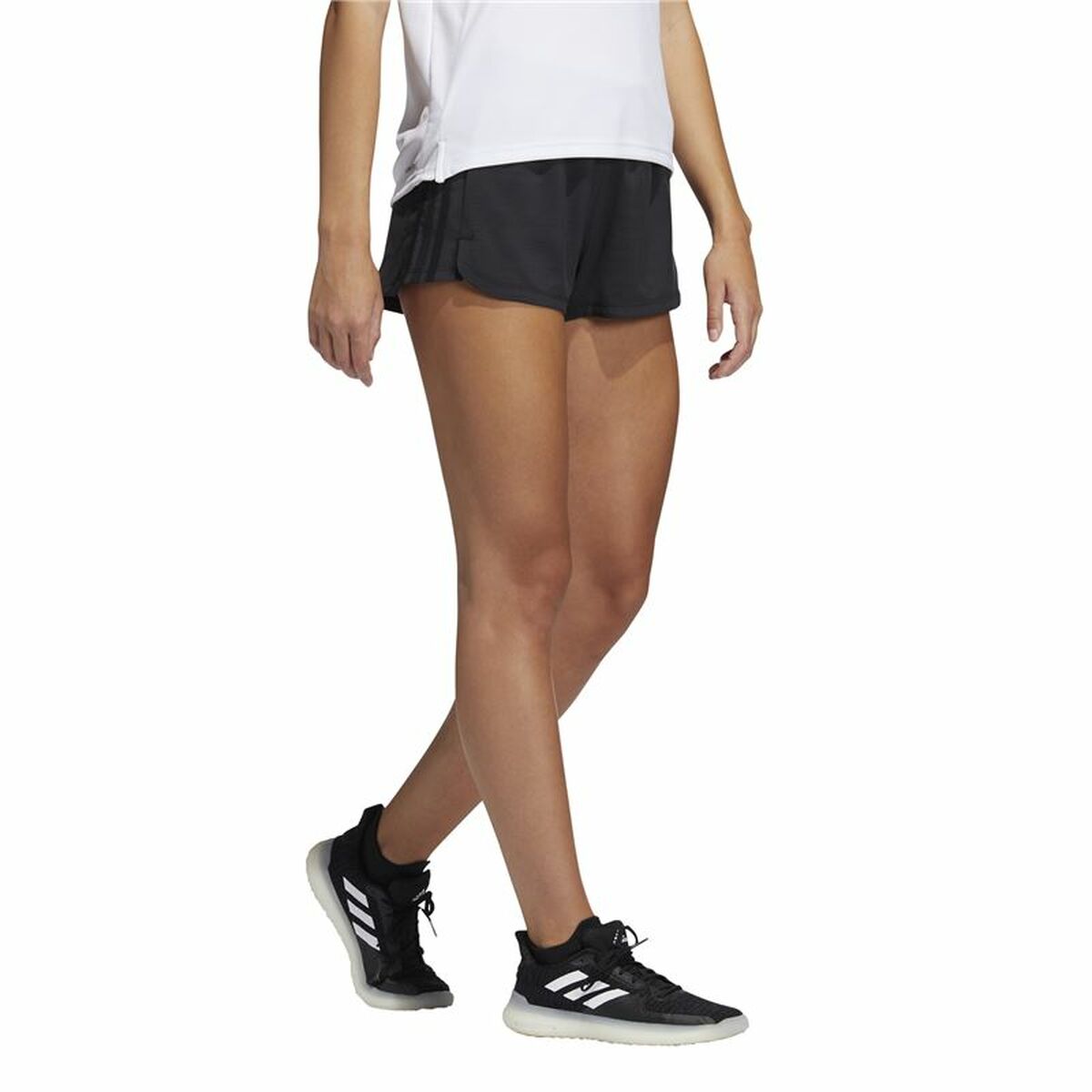 Adidas Pacer 3 Stripes Women's Sports Shorts Black-6