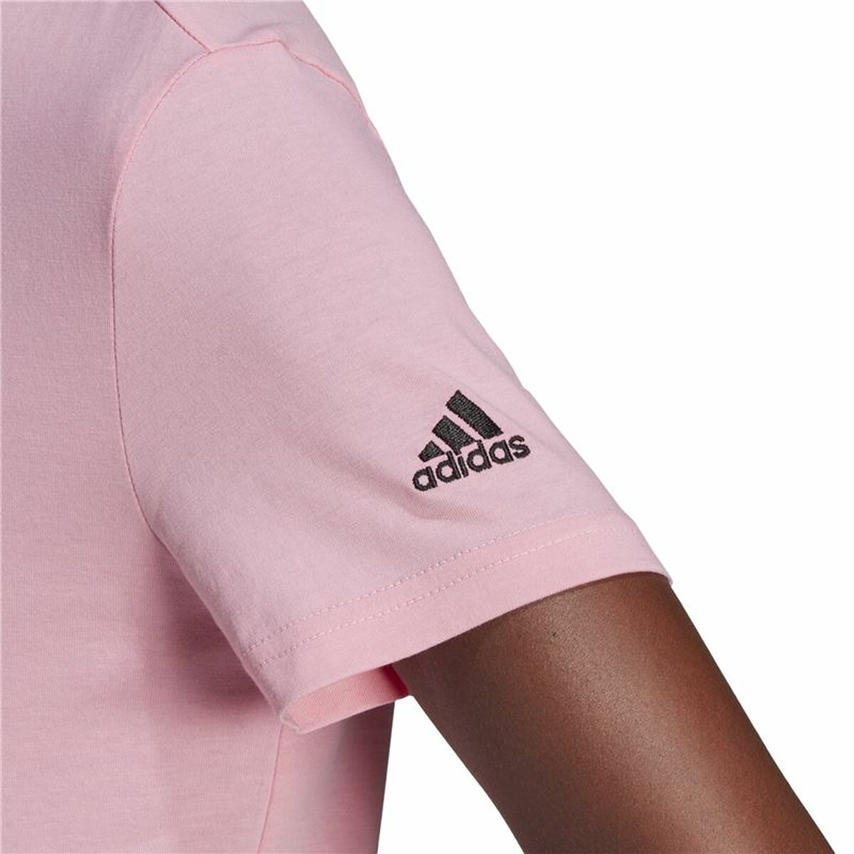 Kadın Adidas Loungewear Essentials İnce Logo T-Shirt Pembe-2