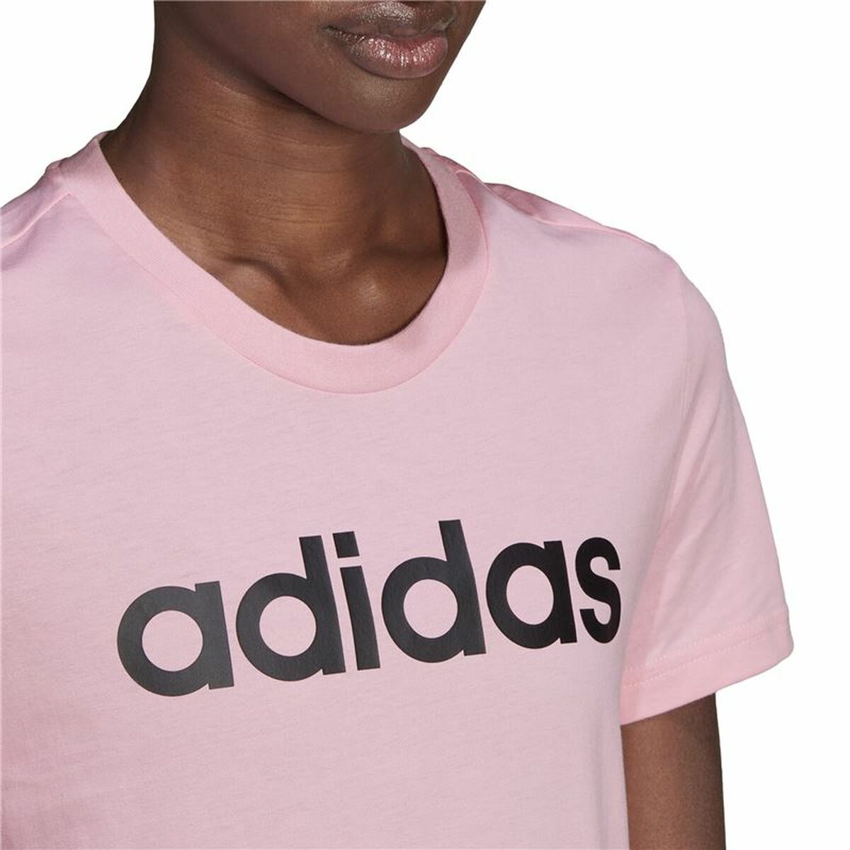 Kadın Adidas Loungewear Essentials İnce Logo T-Shirt Pembe-3
