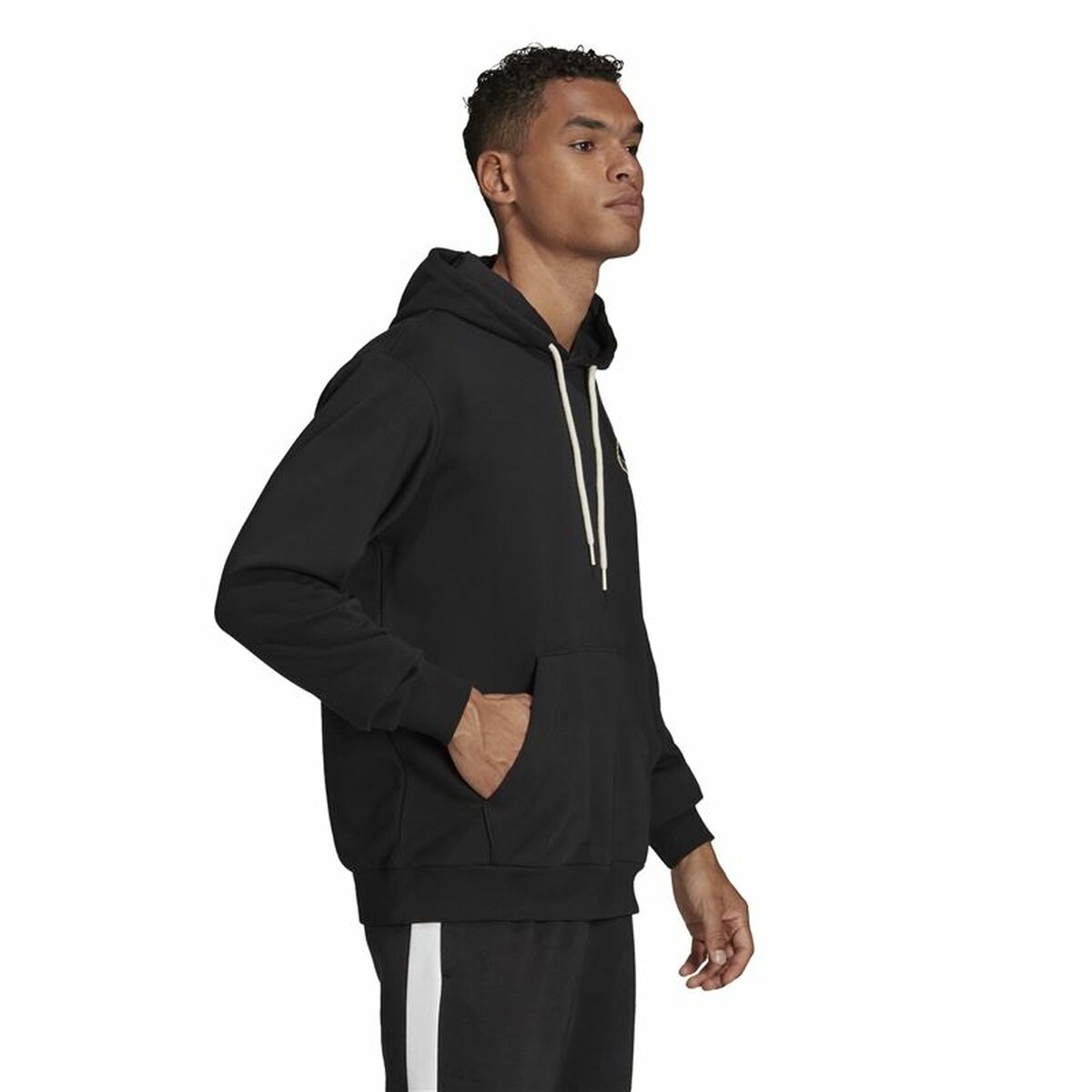 Men's Adidas Essentials Feelcomfy Hoodie Black-4