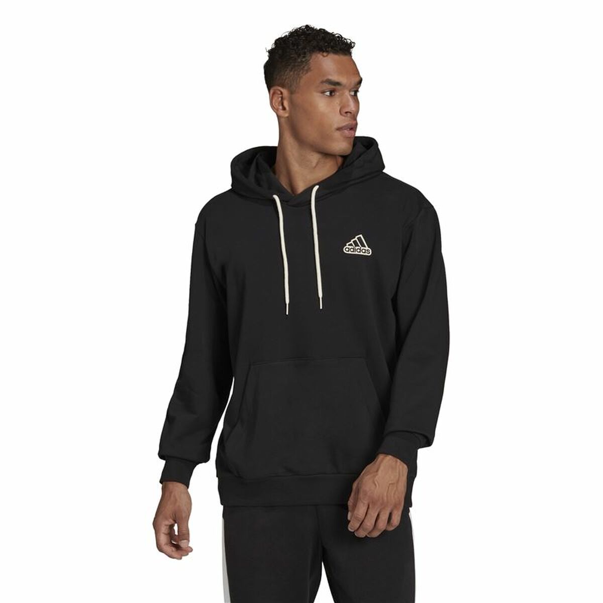 Men's Adidas Essentials Feelcomfy Hoodie Black-6