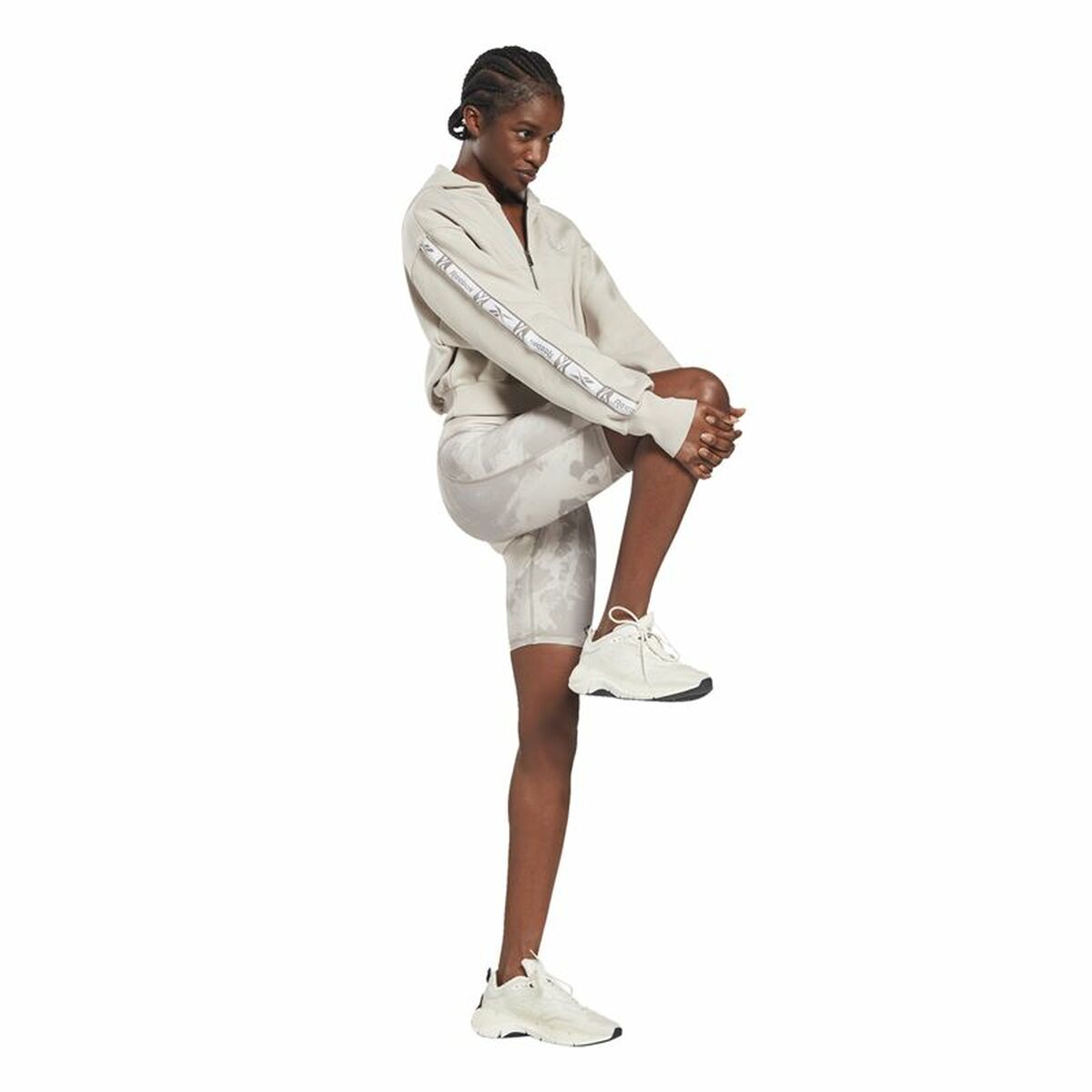 Women's Hoodie Reebok Tape Pack W Moonstone Beige Yellow-3