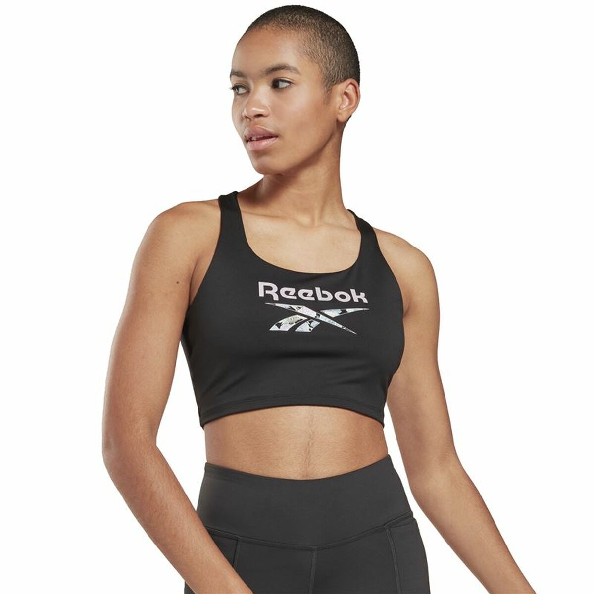 Спортивный бюстгальтер Reebok Yoga Floral Чёрный-2