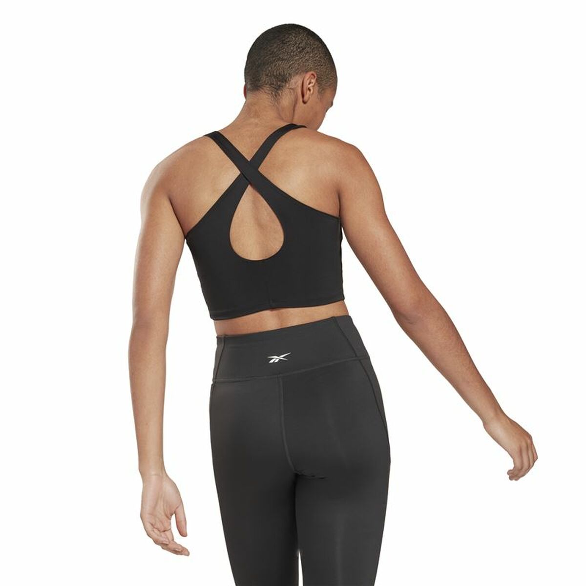 Спортивный бюстгальтер Reebok Yoga Floral Чёрный-3