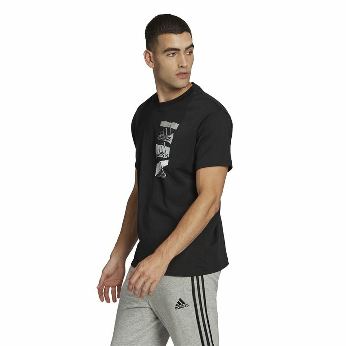 Футболка с коротким рукавом мужская Adidas Essentials Brandlove Чёрный-2
