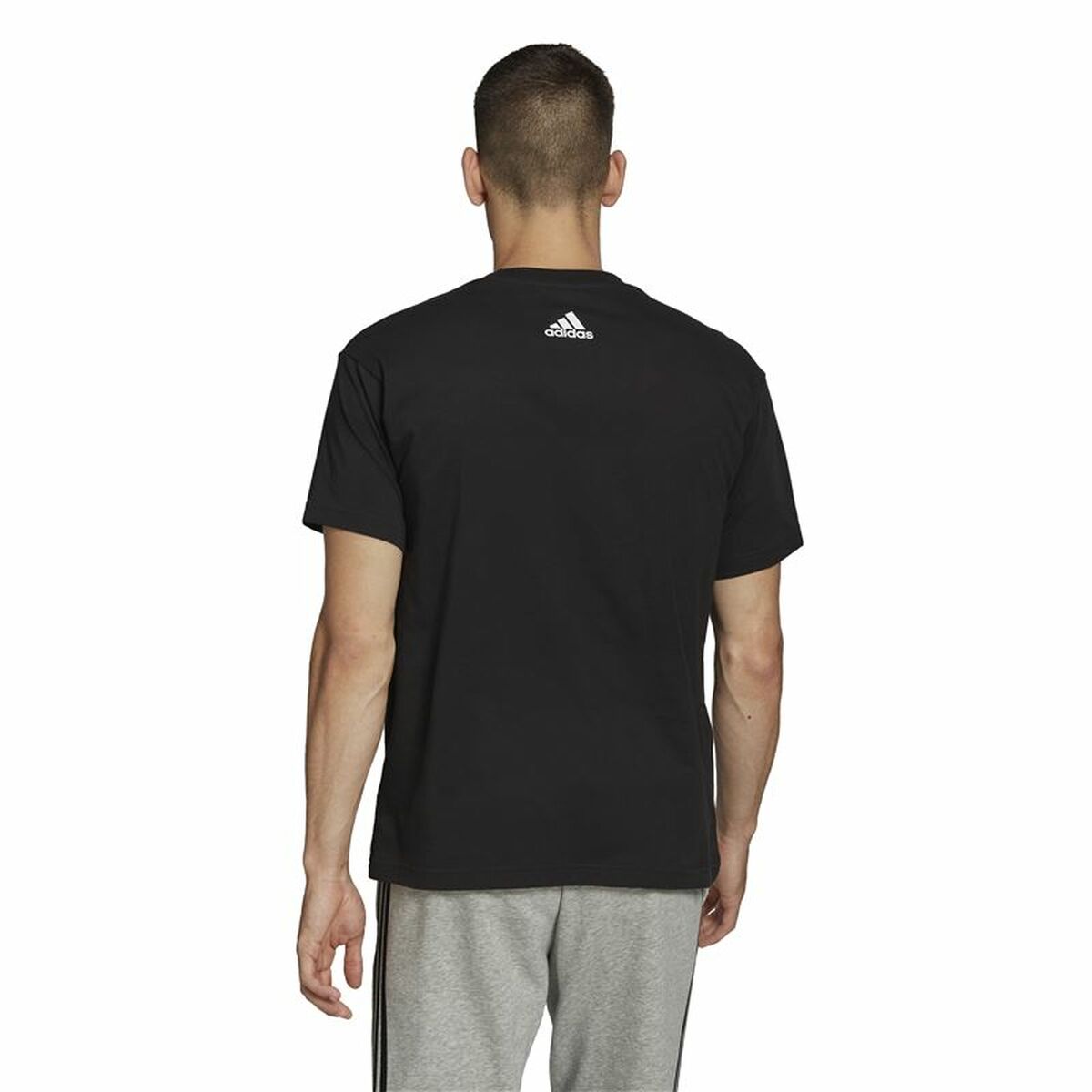 Футболка с коротким рукавом мужская Adidas Essentials Brandlove Чёрный-3