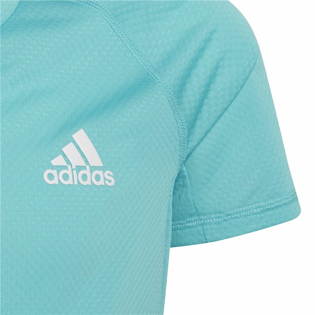 Детский Футболка с коротким рукавом Adidas Aeroready Three Stripes Аквамарин-2