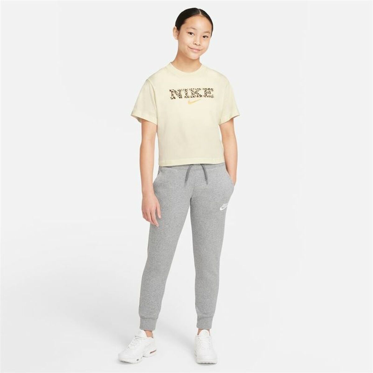 Детский Футболка с коротким рукавом Nike Sportswear Бежевый-2