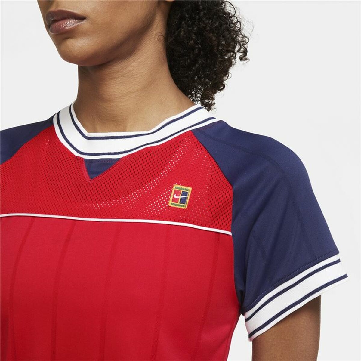 Футболка с коротким рукавом женская Nike теннис Синий Красный-2