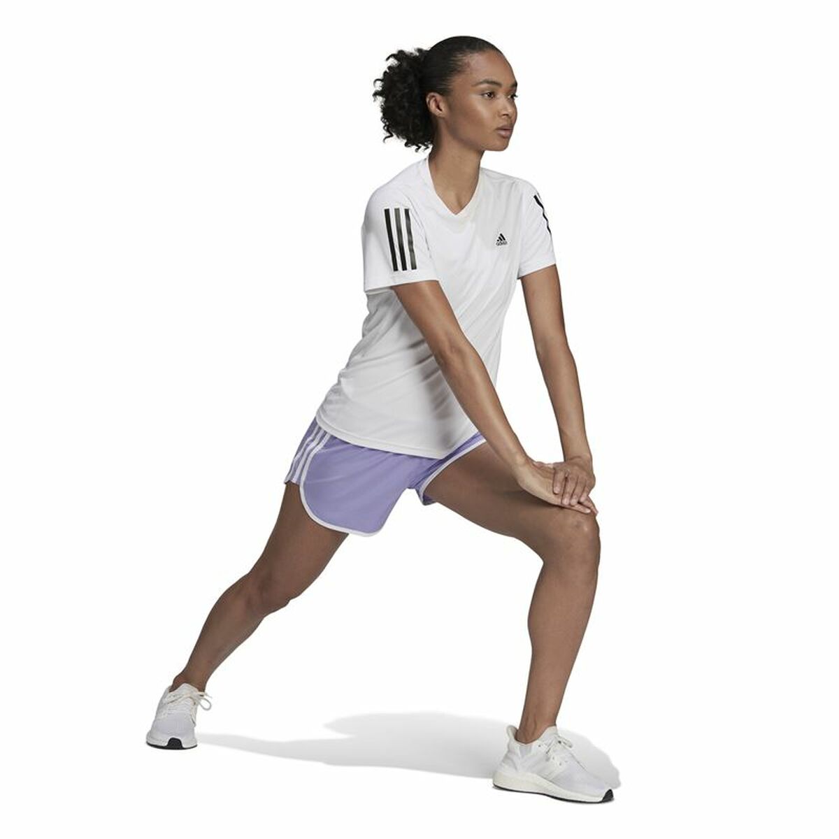 Adidas Marathon 20 Women's Sports Shorts Purple Blue-2