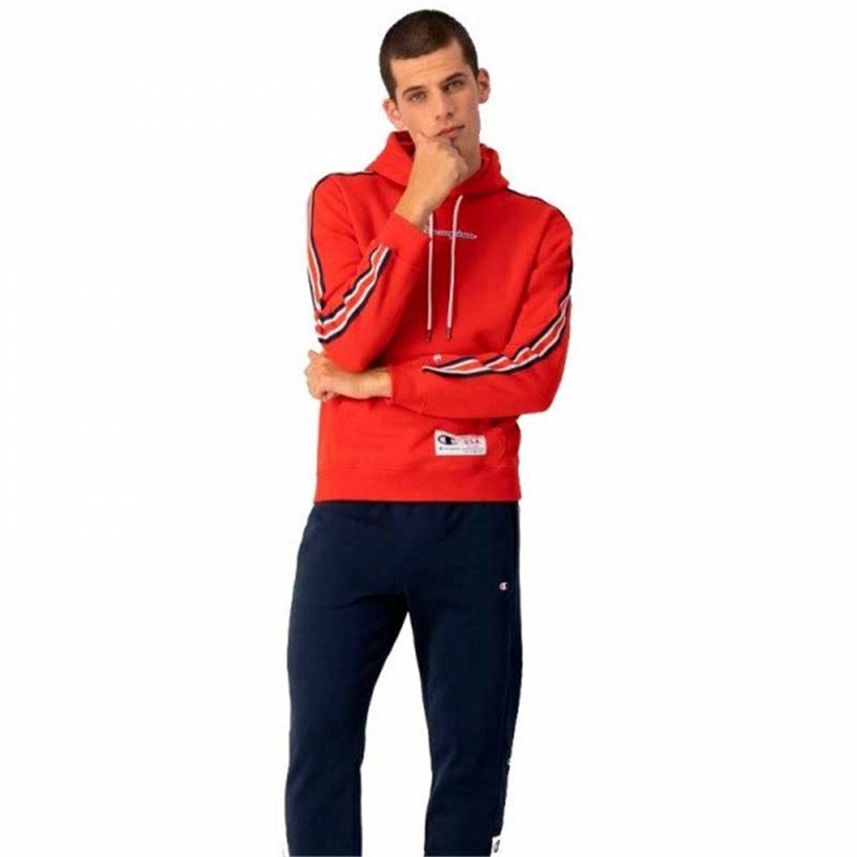 Hoodie Men's Champion Sport Tech Red-2