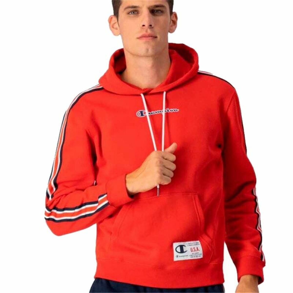Hoodie Men's Champion Sport Tech Red-4