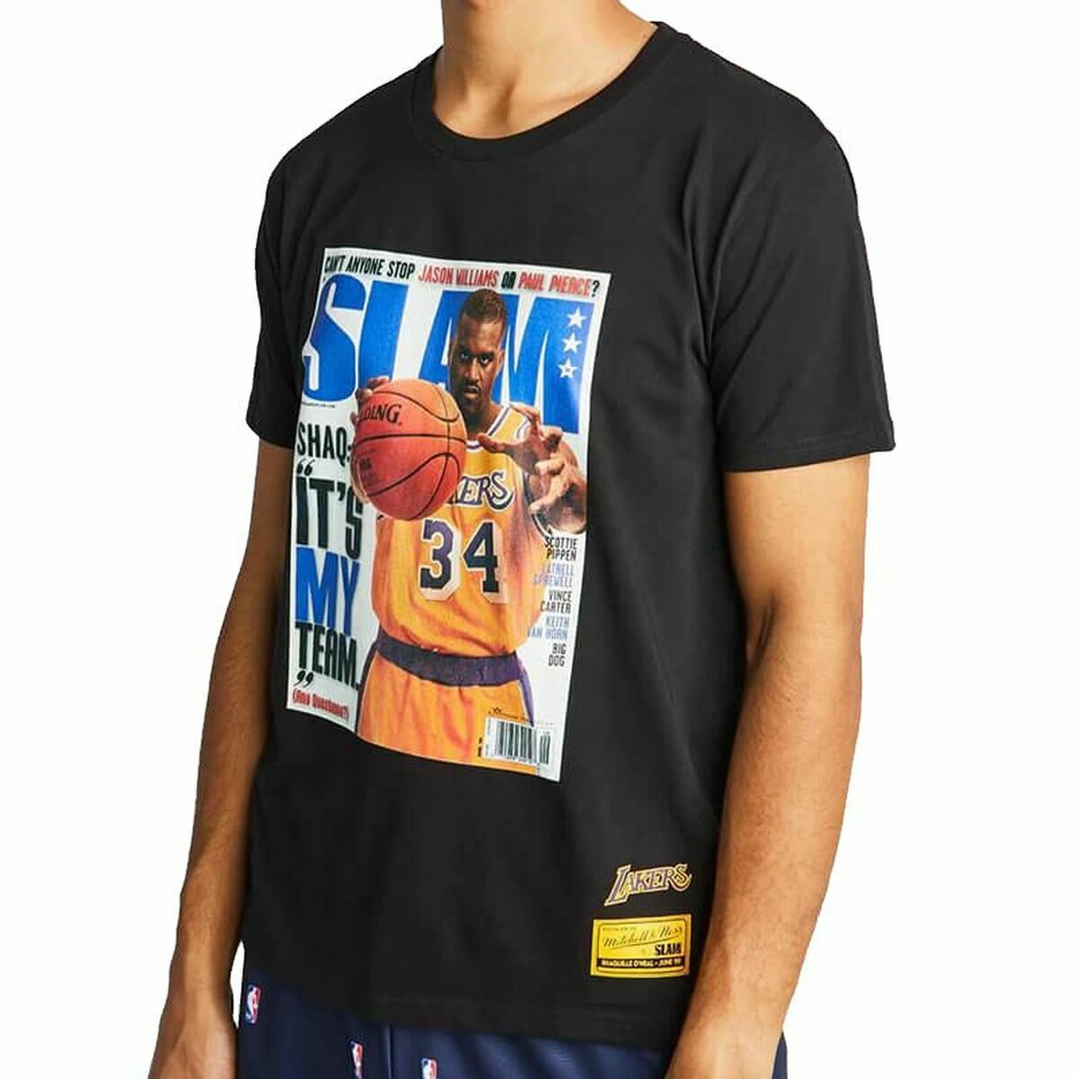 Maglietta a manica corta maschile Mitchell & Ness LA Lakers Shaq Nero