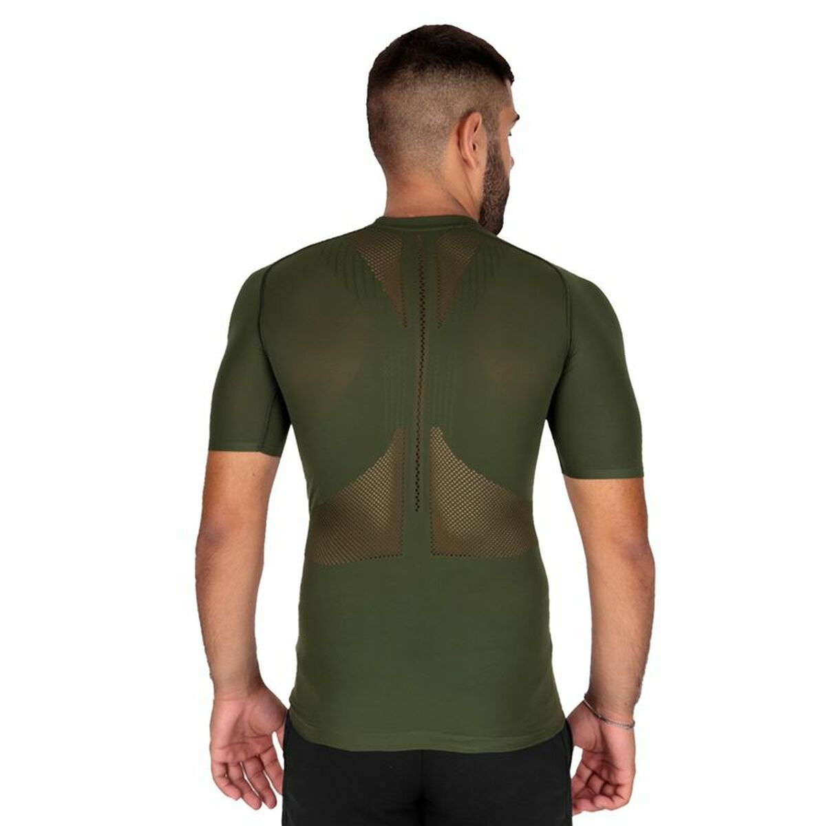 Men's Compressport Short Sleeve T-Shirt Olive Oil-3