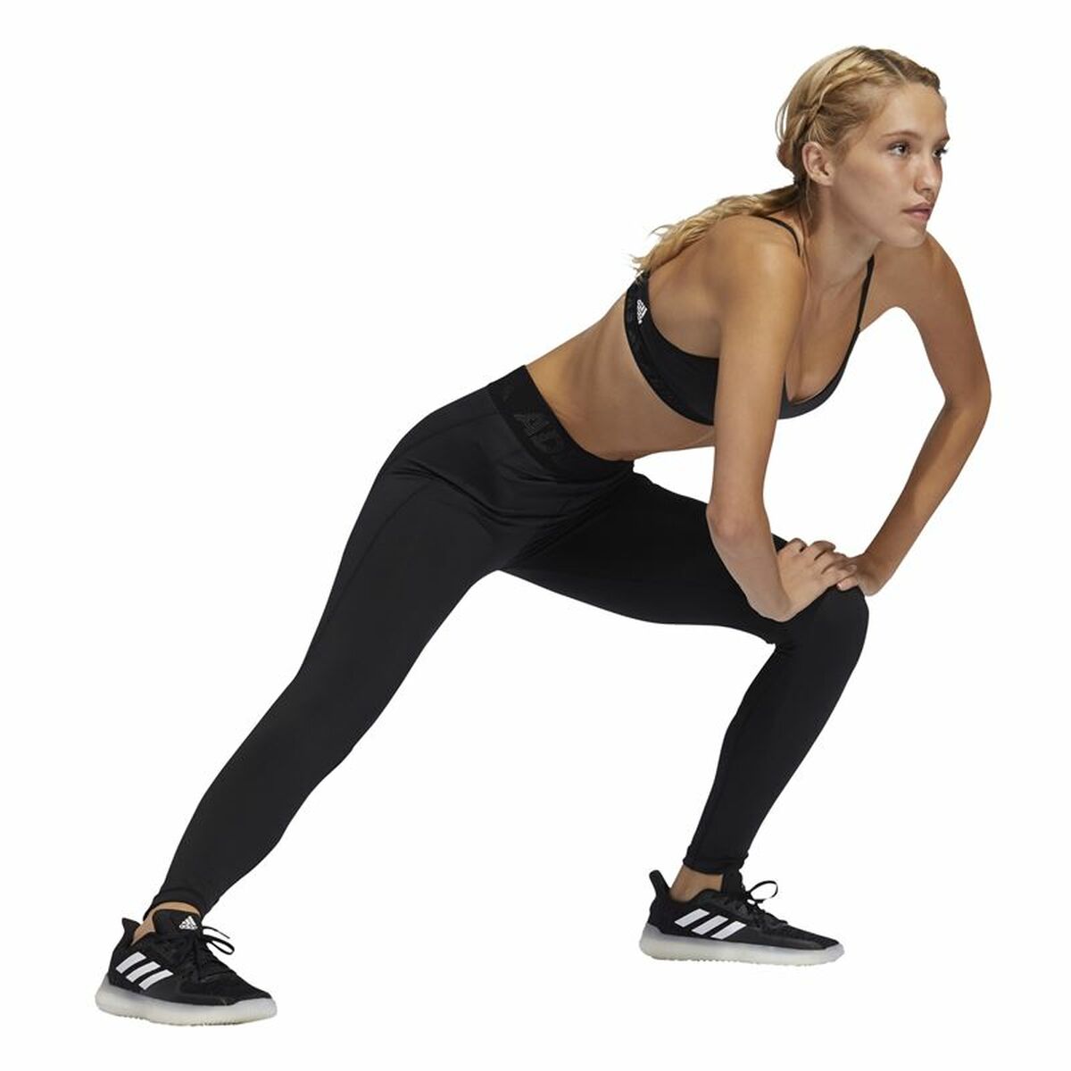 Женские спортивные колготки Adidas Badge of Sport Techfit Чёрный-4