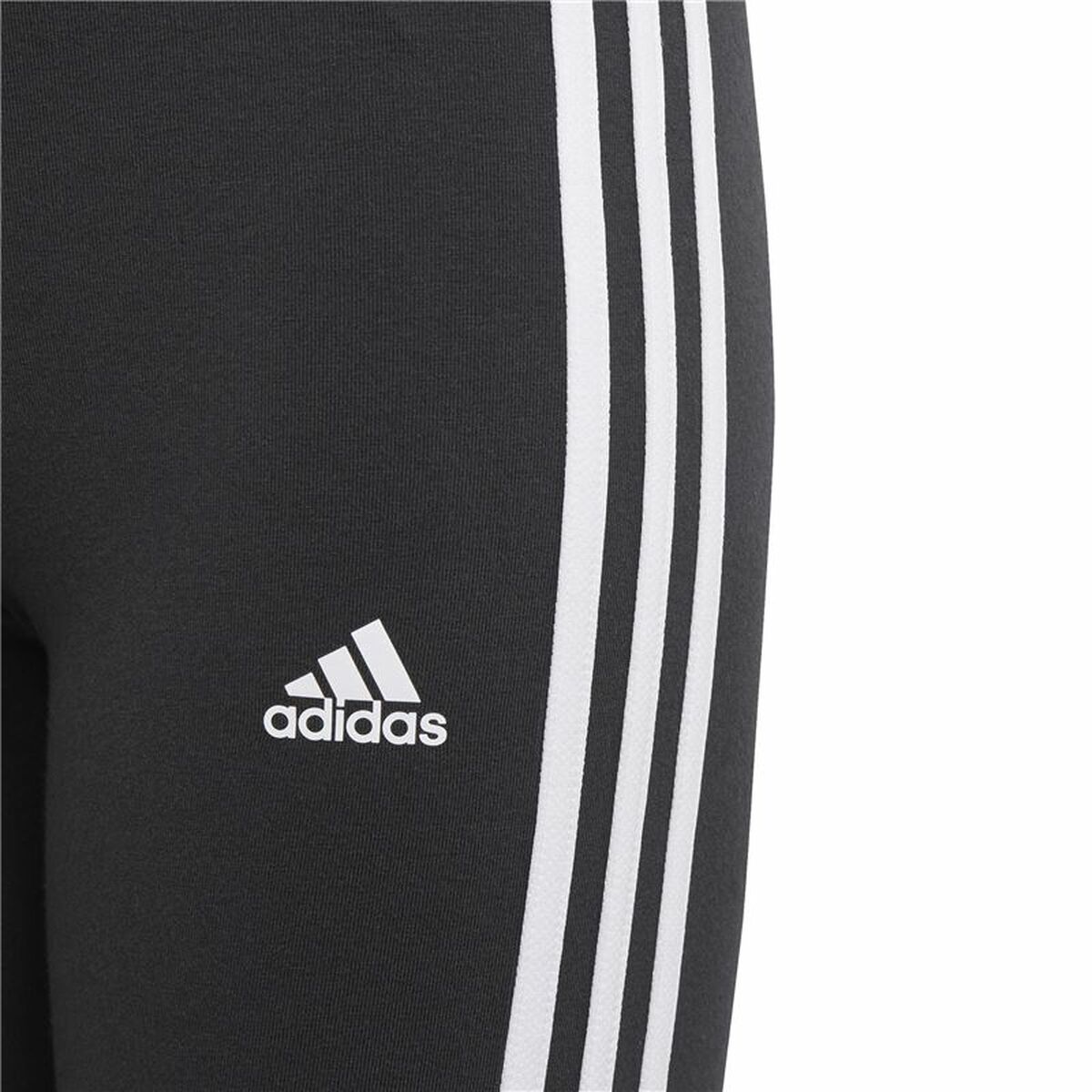 Adidas Essentials 3条纹黑色运动紧身衣-3