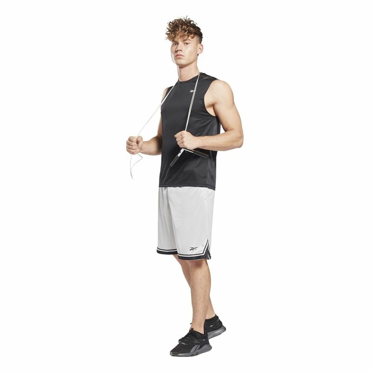 Мужская футболка без рукавов Reebok Workout Ready Tech Чёрный-5