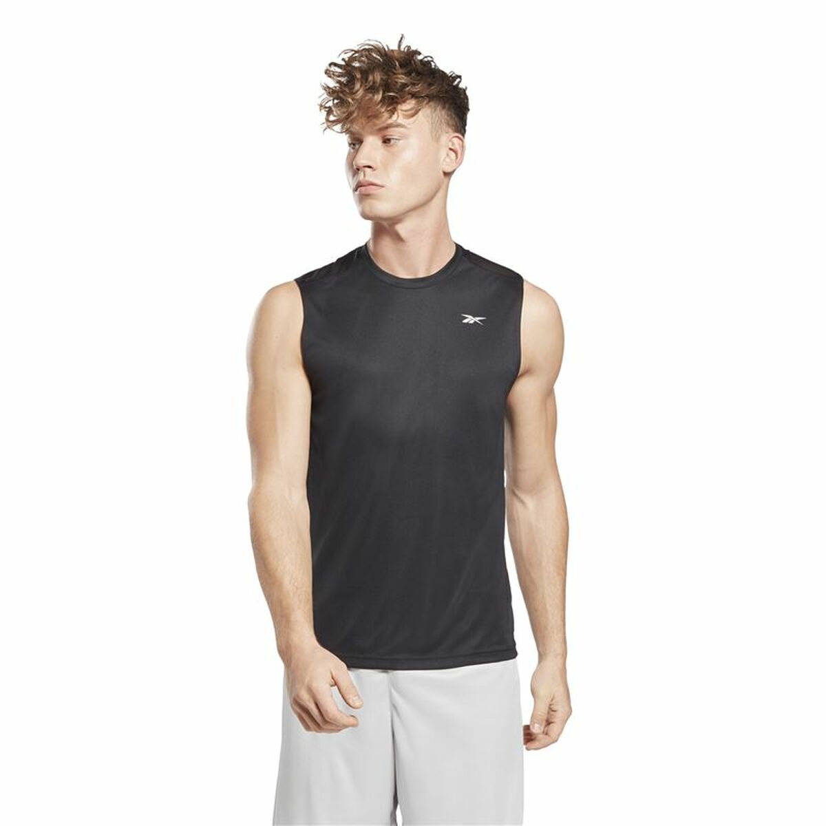 Мужская футболка без рукавов Reebok Workout Ready Tech Чёрный-3