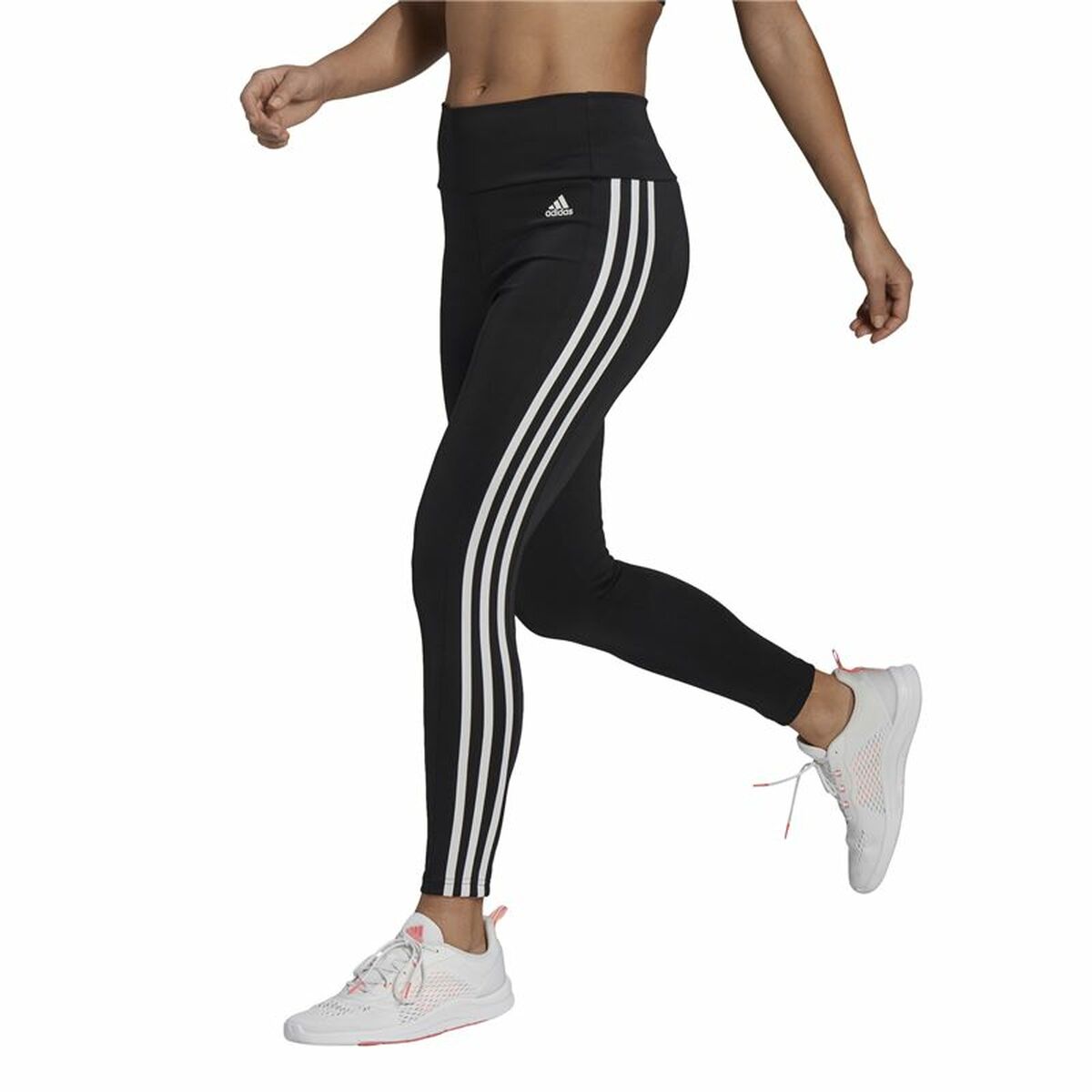 Женские спортивные колготки Adidas Designed To Move 3 Stripes Чёрный-6