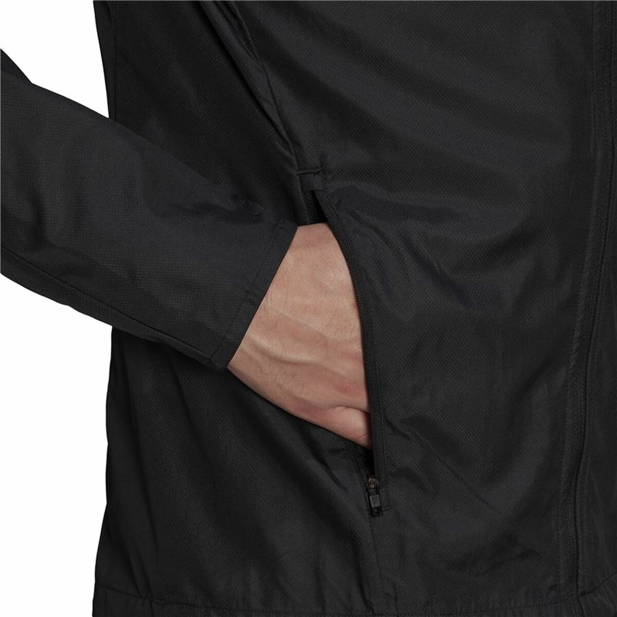 阿迪达斯马拉松3条纹黑色男子运动夹克-3