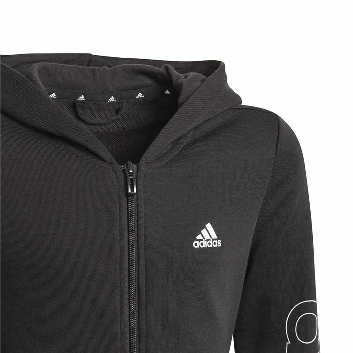 儿童运动夹克Adidas Essentials Full-Zip Black-3