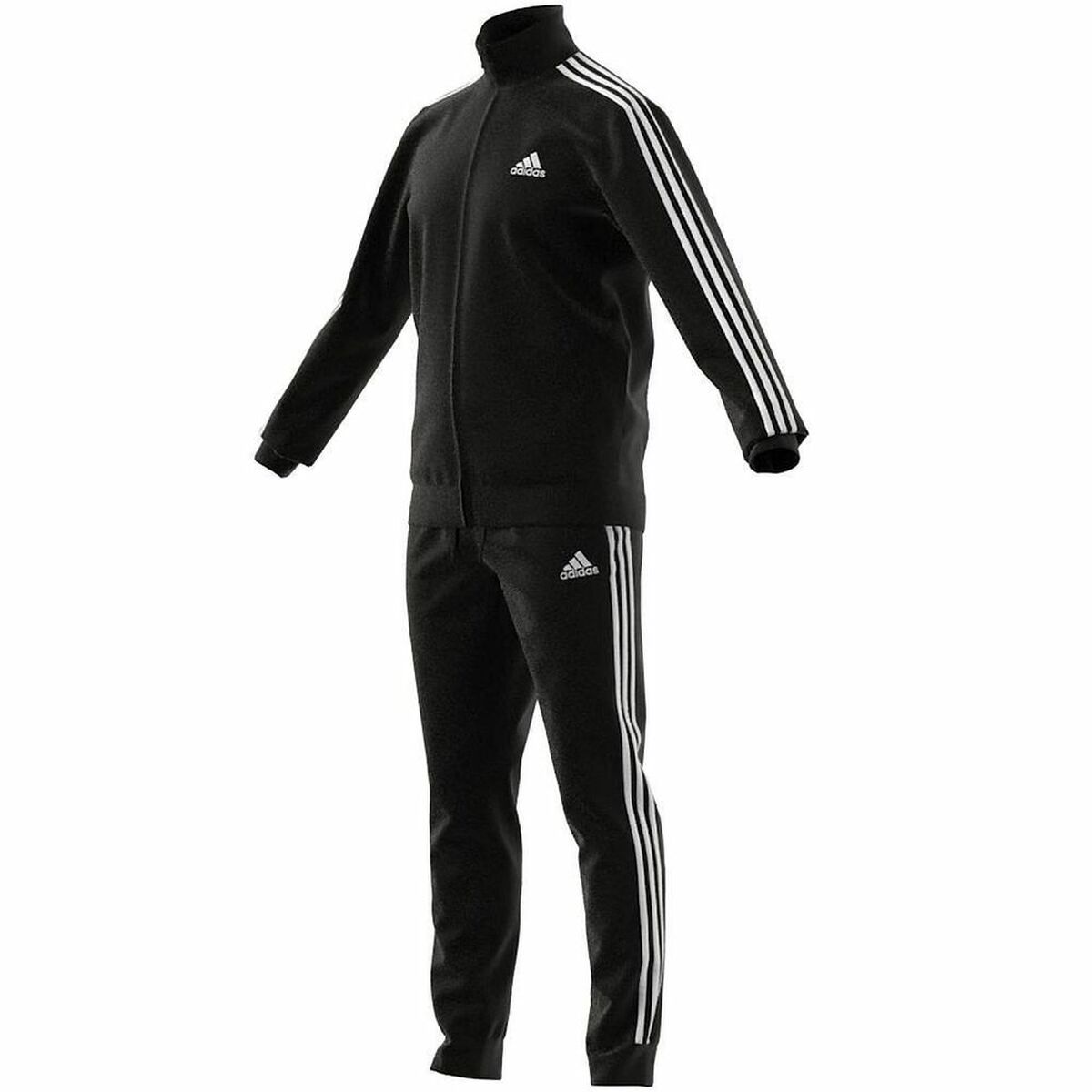 Спортивный костюм для взрослых Adidas Essentials 3 Stripes Чёрный Мужской-2