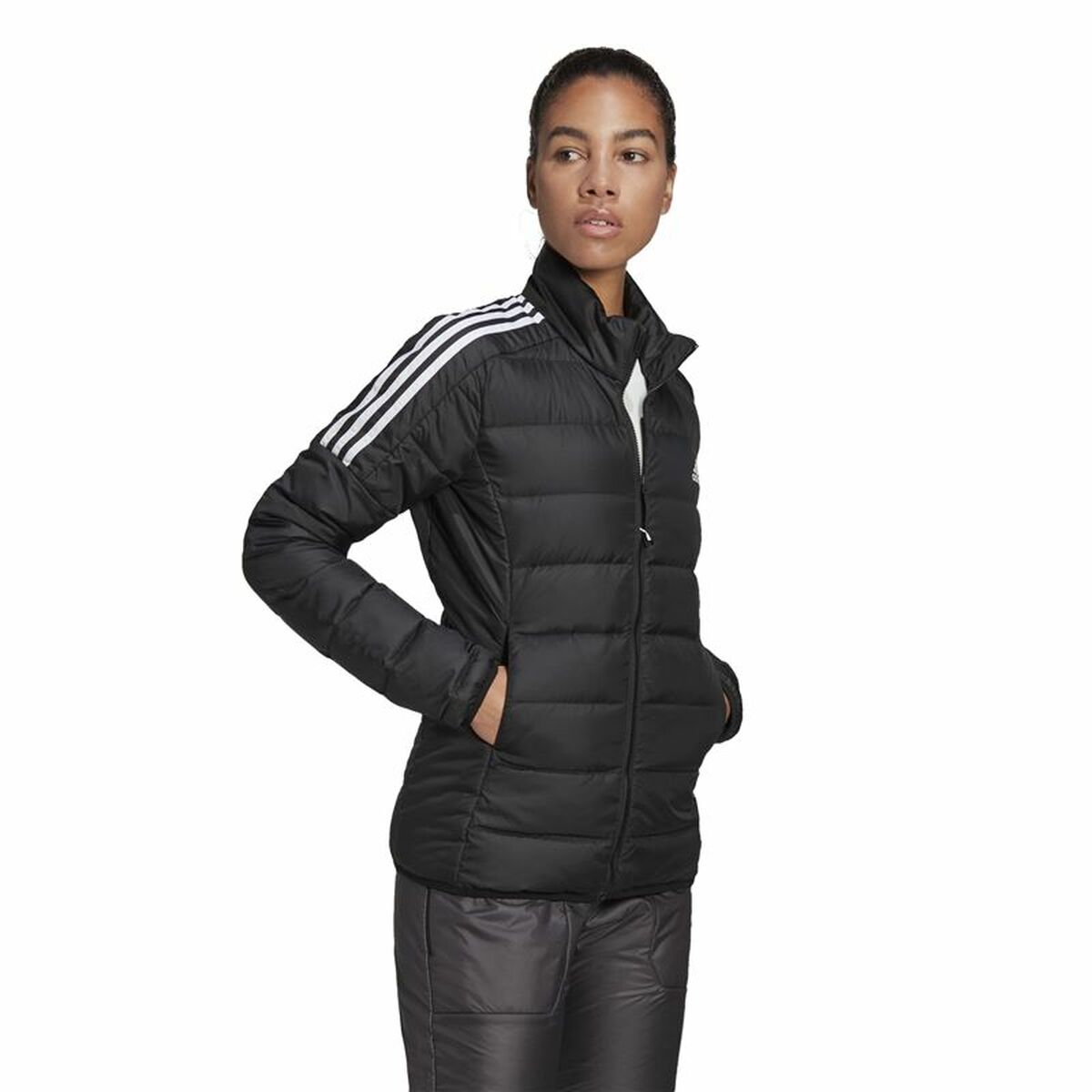 女子运动夹克Adidas Essentials W Black-5