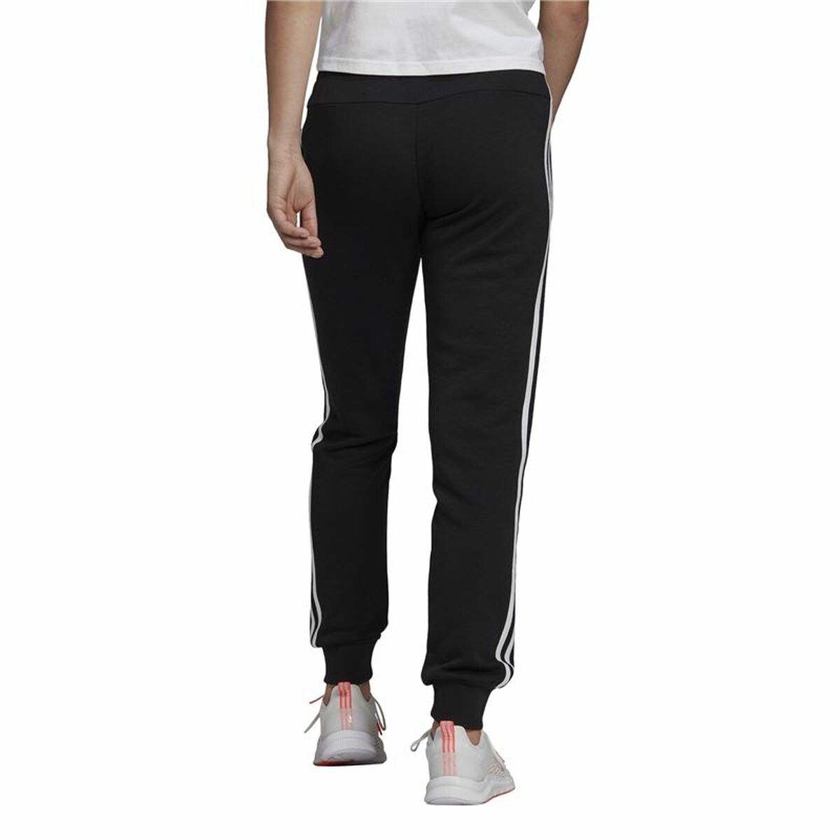 长运动裤Adidas Essentials French Terry 3条纹女性黑色-4