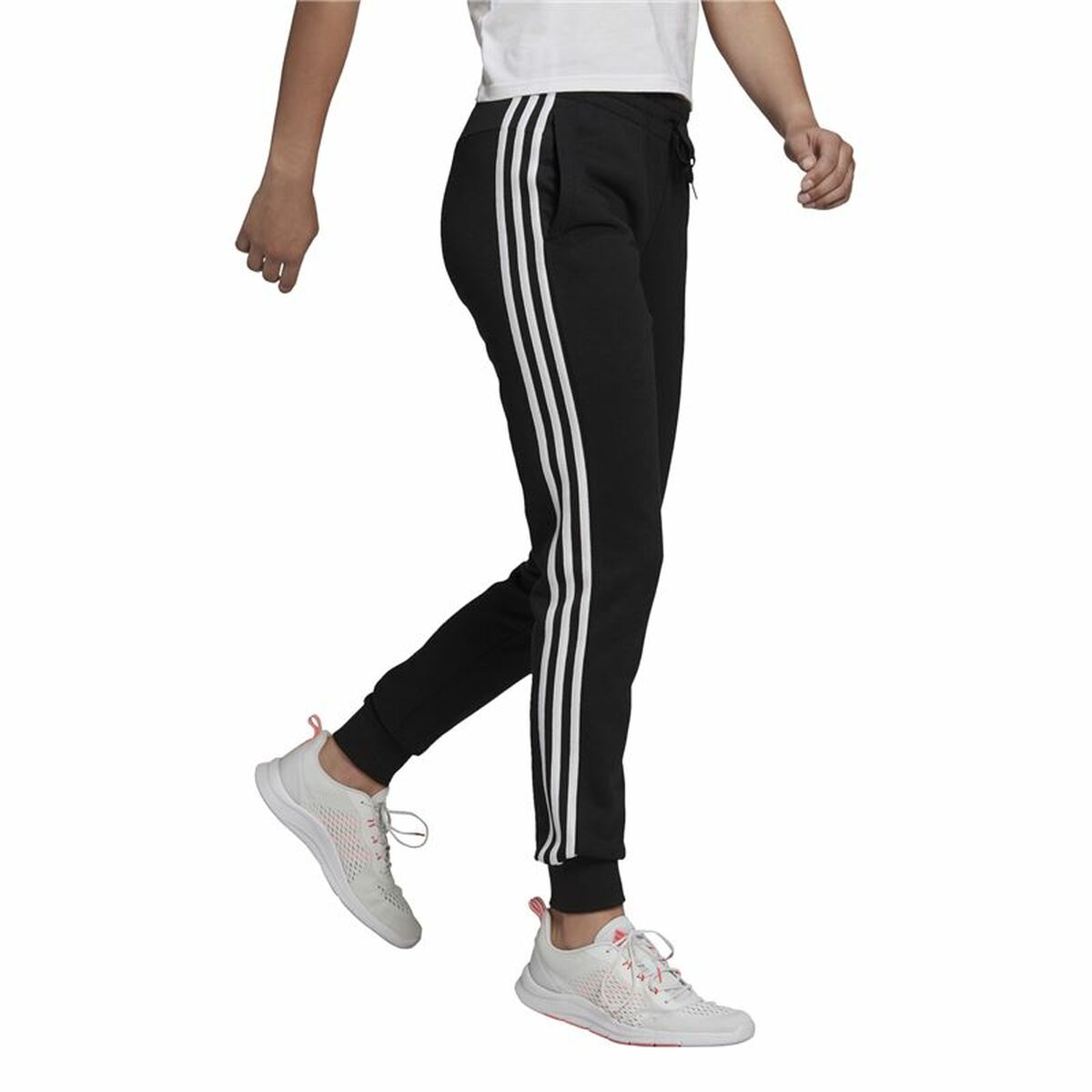 长运动裤Adidas Essentials French Terry 3条纹女性黑色-5