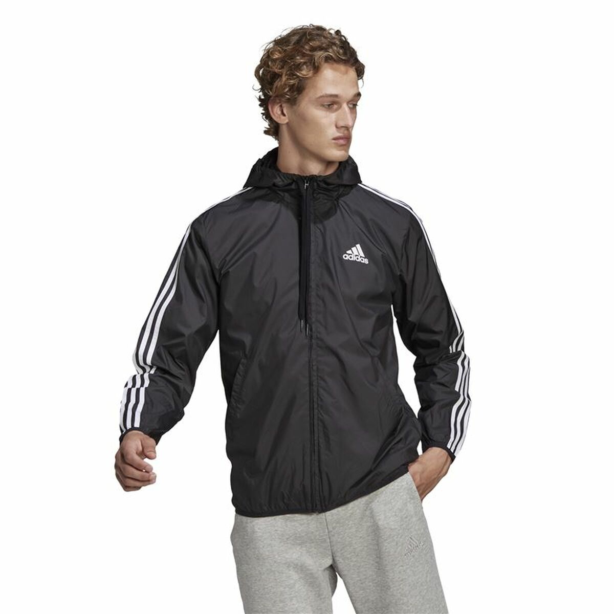 Sports Windbreaker, Unisex Adidas Essentials Black-5