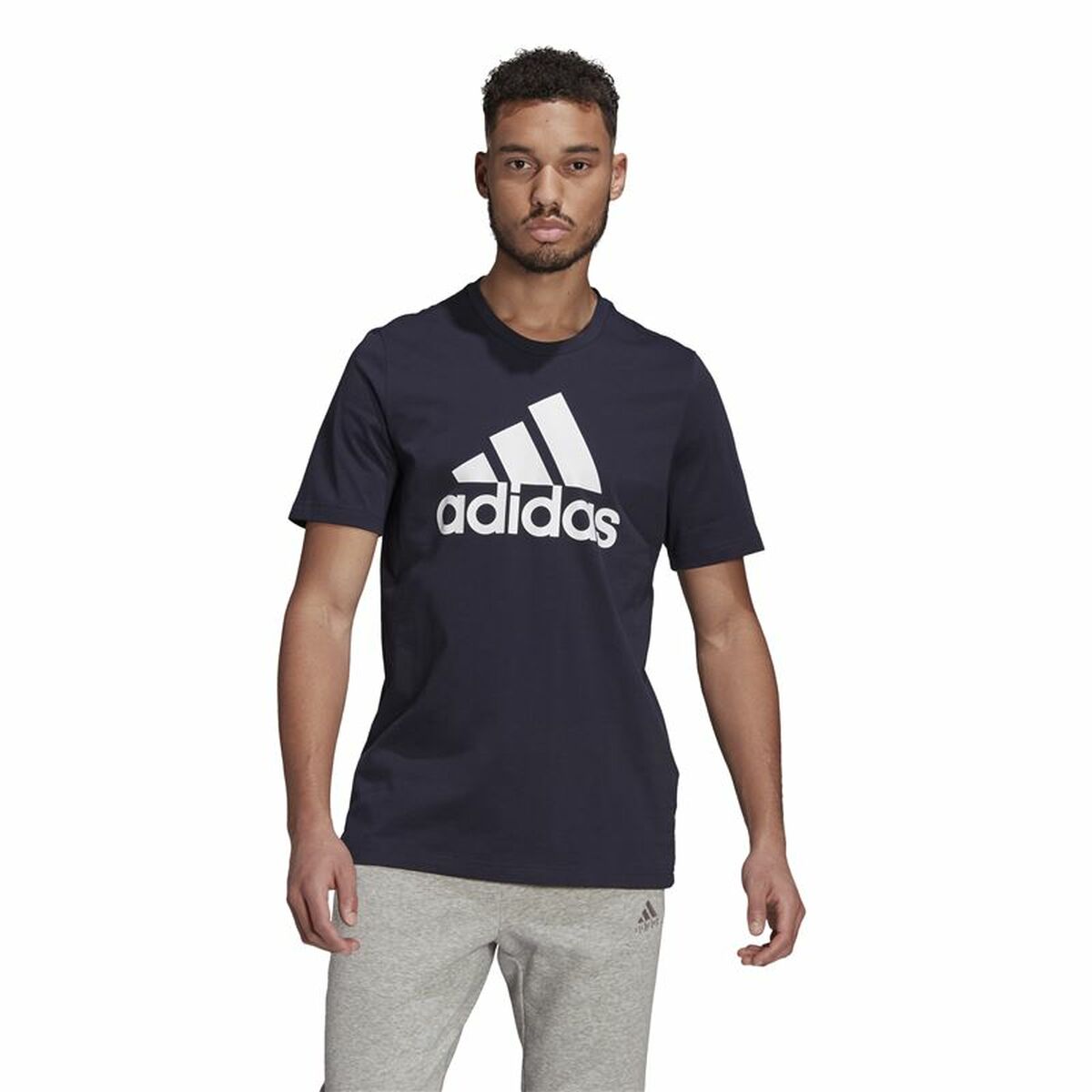 Футболка с коротким рукавом мужская  Essentials Big Logo  Adidas Legend Ink  Синий-5