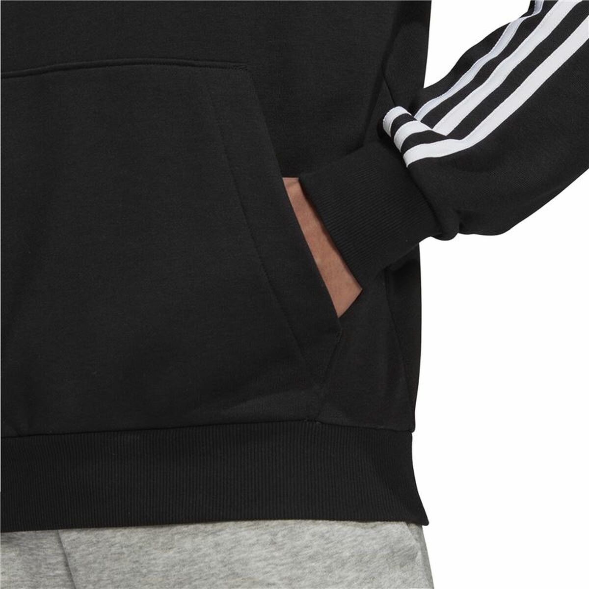 蒙面运动衫男子Adidas Essentials 3条纹黑色-2