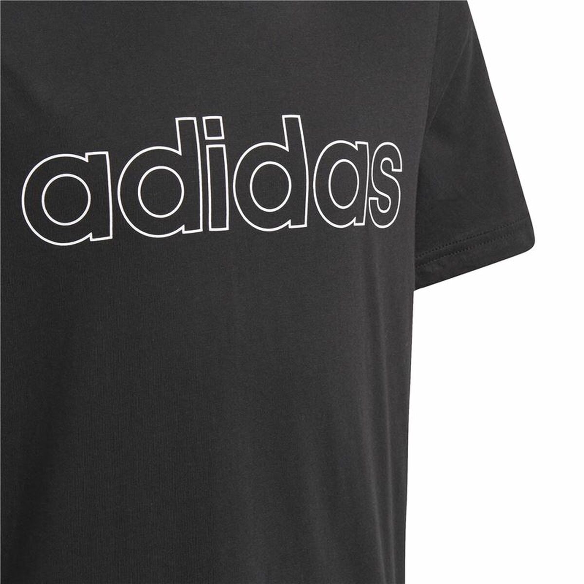 Детский Футболка с коротким рукавом Adidas Essentials Чёрный-3