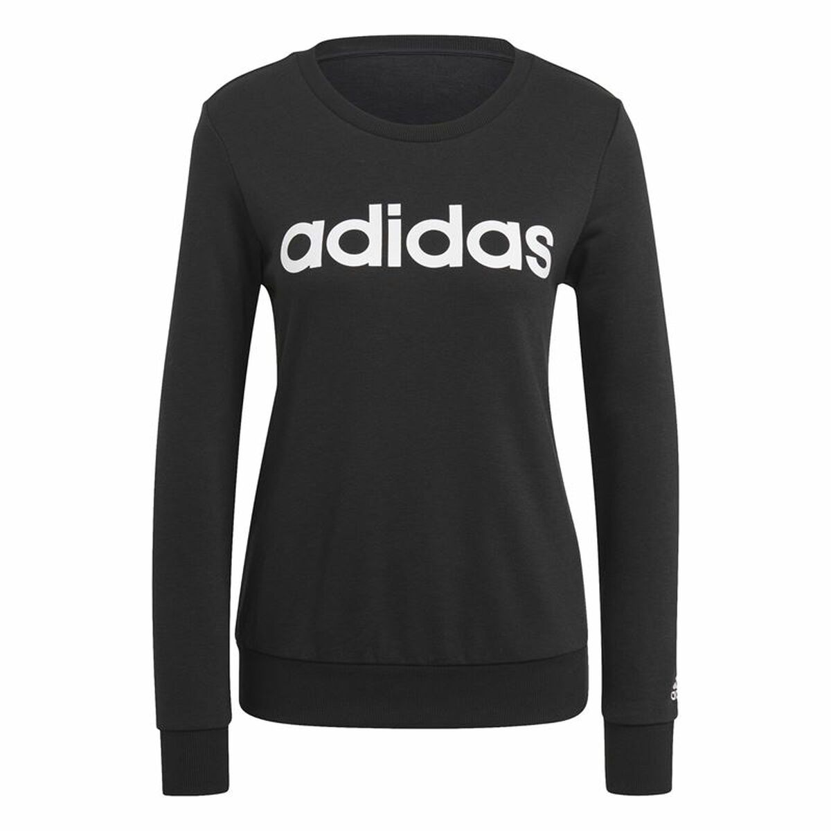无帽运动衫女子Adidas Essentials徽标黑色-6