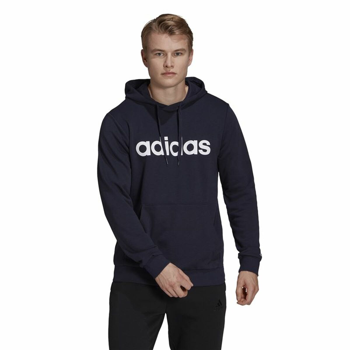 蒙面运动衫男子Adidas Essentials French Terry深蓝色-2
