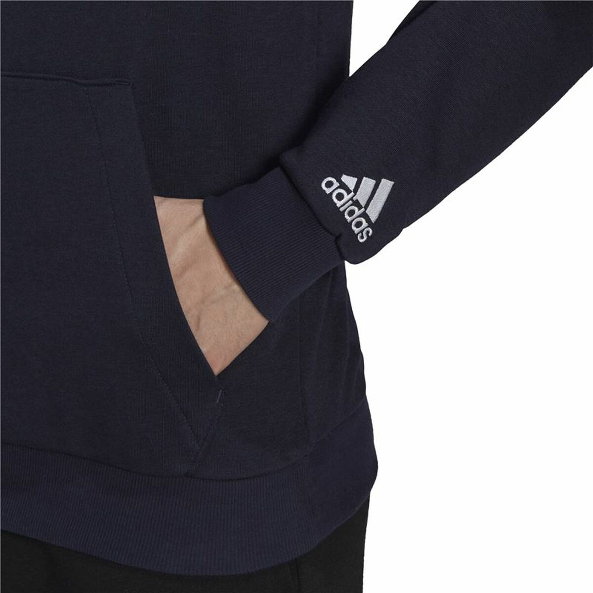 蒙面运动衫男子Adidas Essentials French Terry深蓝色-5