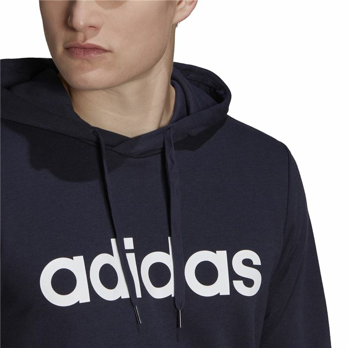 蒙面运动衫男子Adidas Essentials French Terry深蓝色-6