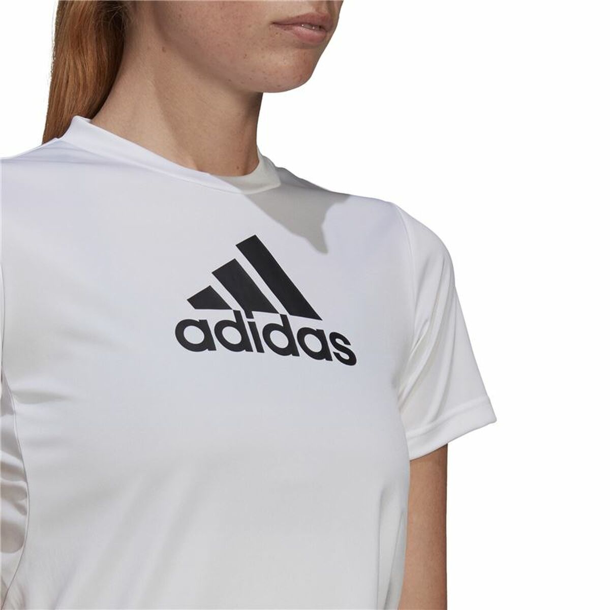 Футболка с коротким рукавом женская Adidas Primeblue D2M Logo Sport  Белый-3