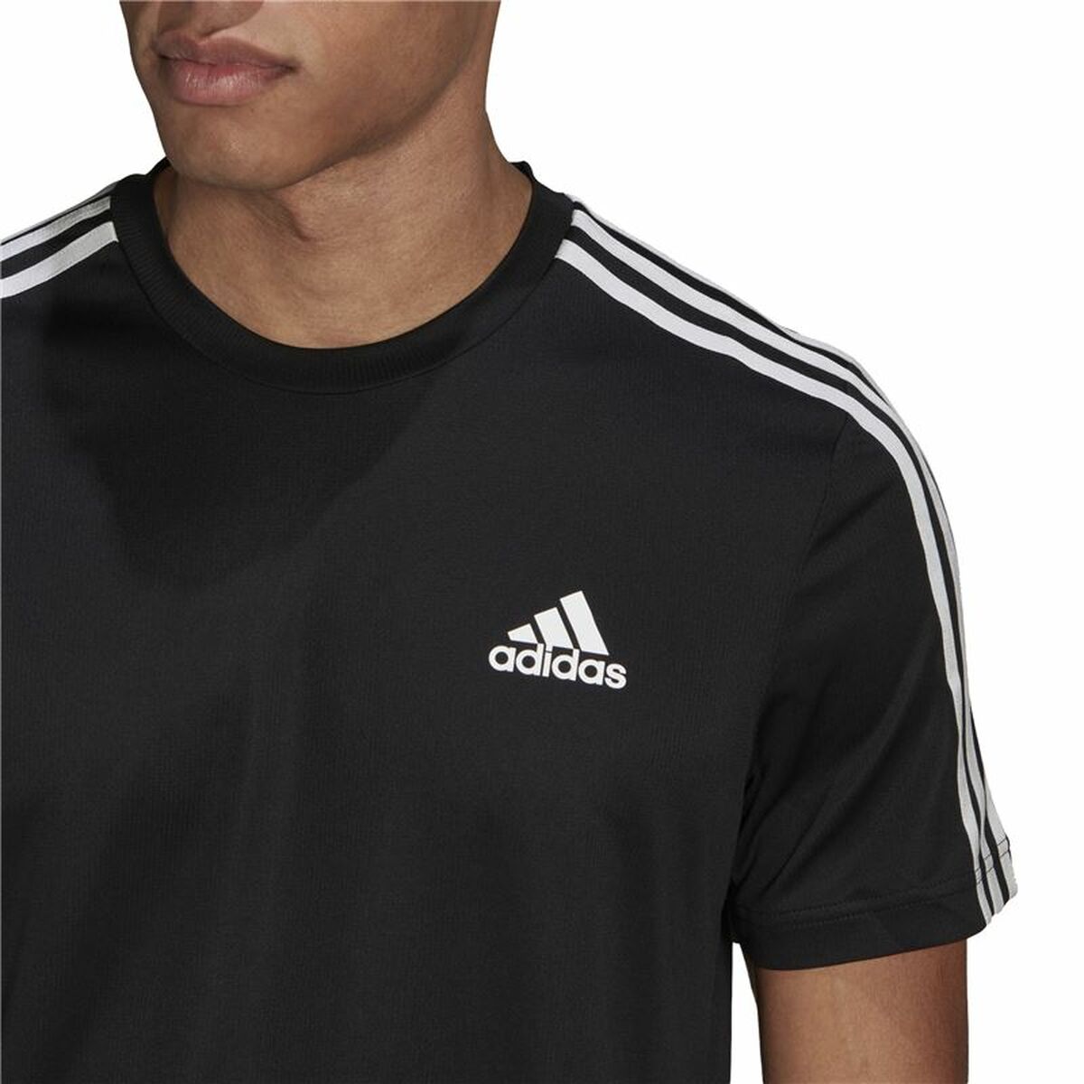 Футболка с коротким рукавом мужская Adidas Aeroready D2M Sport Чёрный-5