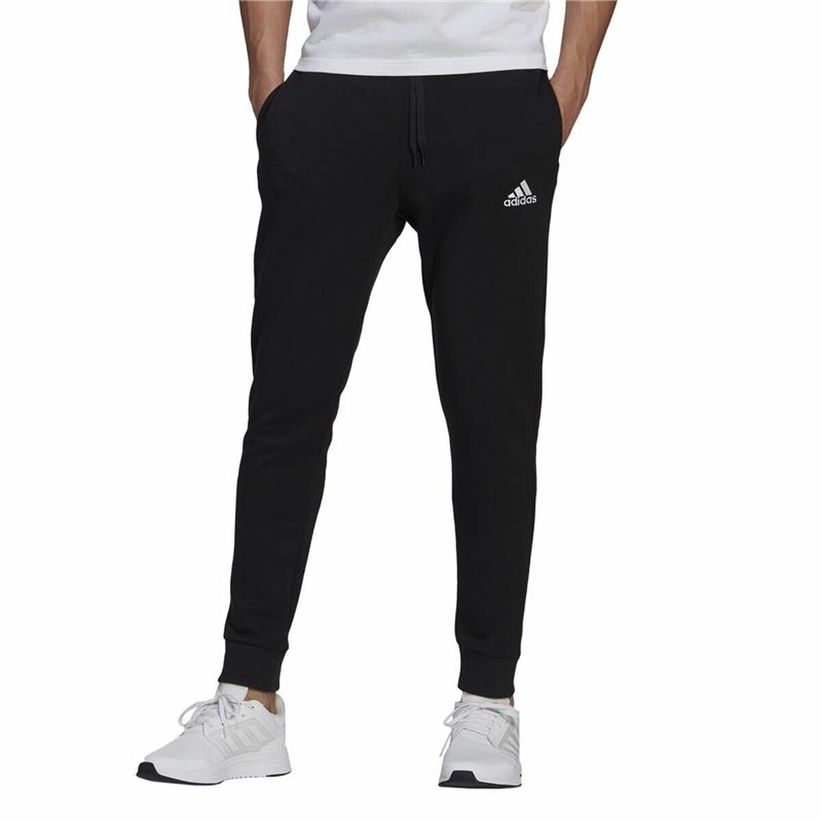 长运动裤Adidas Regular Fit Tapered Cuff Black Men-4