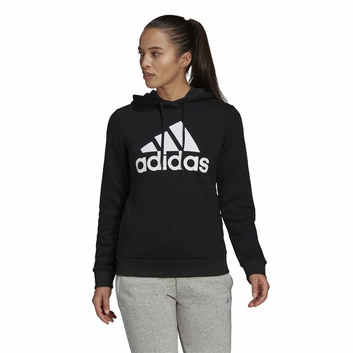 连帽运动衫女子Adidas Loungewear Essentials Logo Black-2